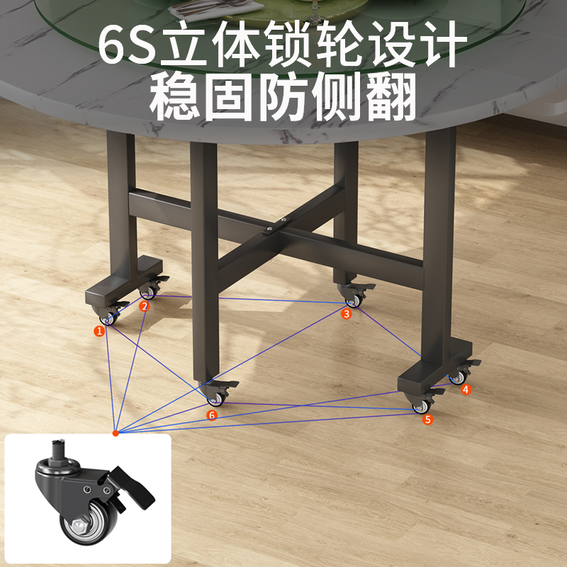 折叠餐桌家用小户型圆桌转盘饭桌省空间多功能可移动圆形吃饭桌子