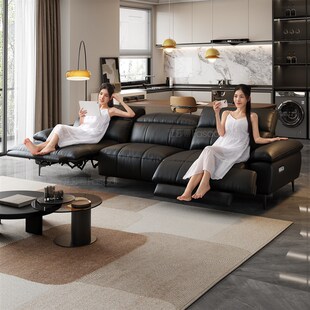 法莎蒂电动多功能伸缩赫兹沙发零靠墙别墅大平层可调节钢琴键沙发