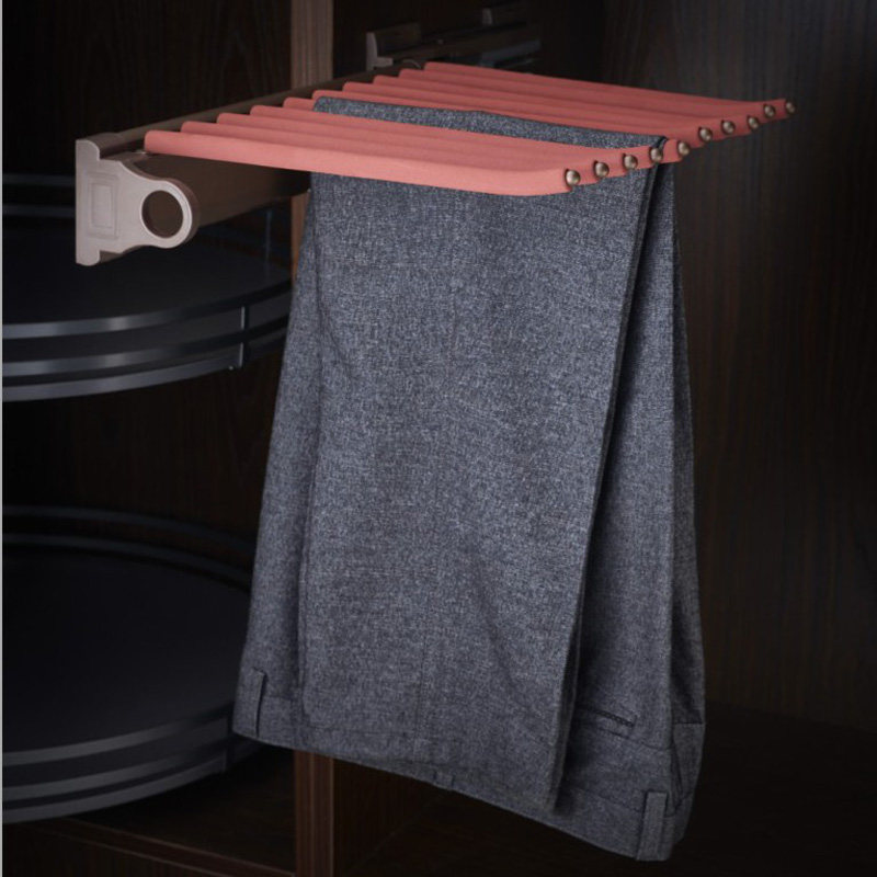 云端系列衣柜顶装双排裤架侧装阻尼裤抽推拉伸缩衣架多功能挂衣器