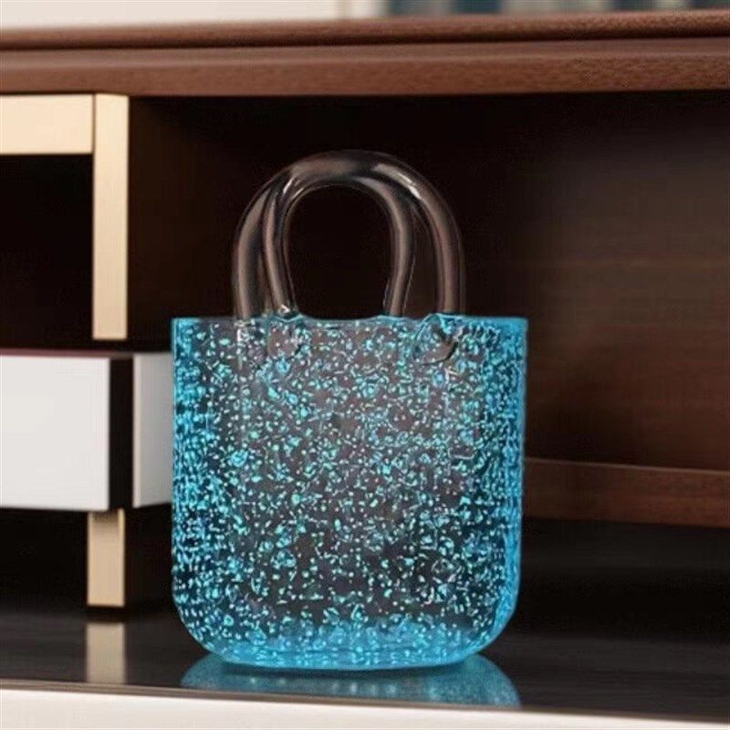 网红玻璃手提包花瓶夜光花篮创意气泡鱼缸桌面插花花器装饰品摆件,家居饰品,花瓶,淘宝优惠券,粉丝福利购,淘宝优惠卷