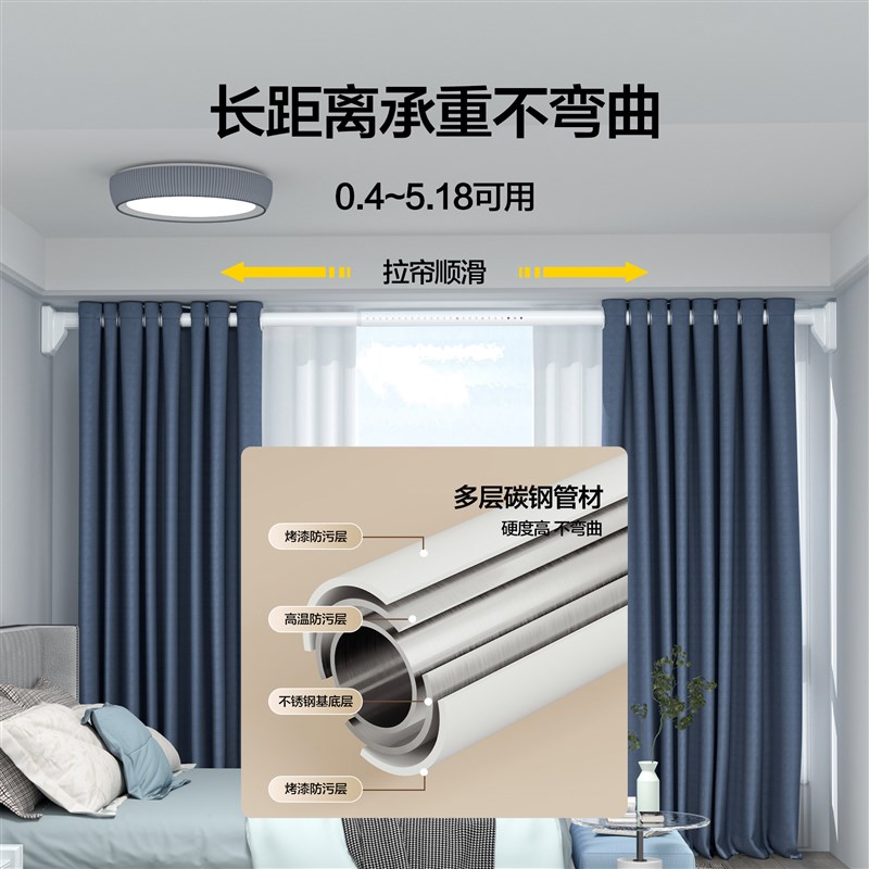 免打孔伸缩晾衣杆阳台窗帘杆衣柜挂衣杆支撑杆晾衣架卫生间伸缩杆