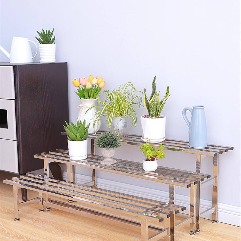 不锈钢花架子阳台户外多层庭院阶梯式落地置物架多肉绿植种菜架子