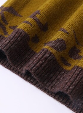 姜黄色毛衣女秋冬中长款包臀裙中年妈妈宽松大码半高领羊毛连衣裙