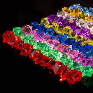 饰石头 五彩色玻璃珠亚克力水晶泥鱼缸水草弹球水培人造装