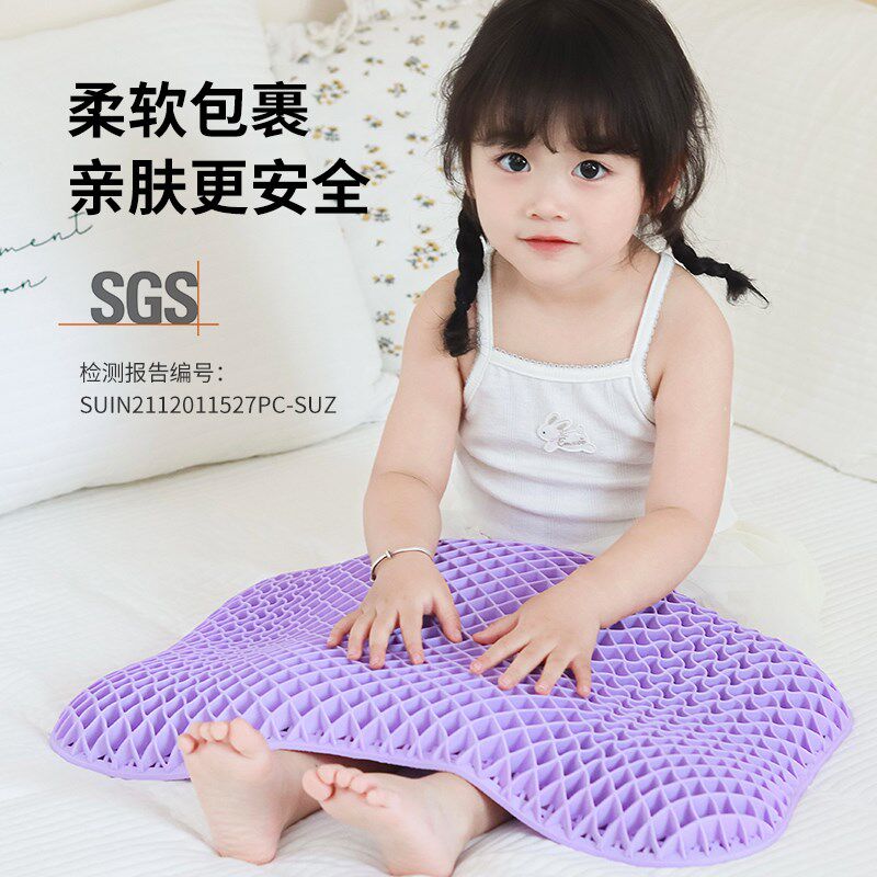 儿童枕头夏季格子助眠枕头婴儿枕透气水洗枕宝宝枕头1-3-6岁