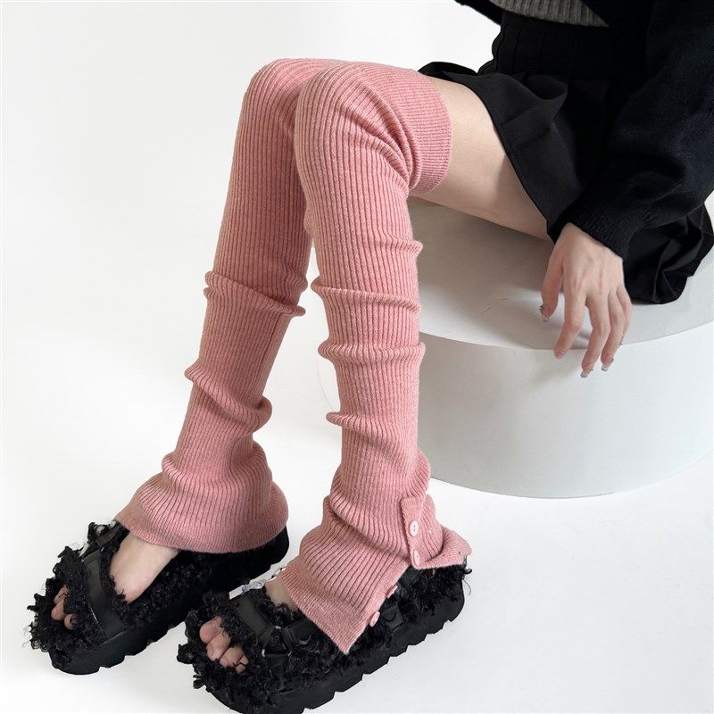秋冬季彩色针织腿套女芭蕾风开叉长筒堆堆袜护腿护膝y2k过膝袜套,女士内衣/男士内衣/家居服,长筒袜,淘宝优惠券,粉丝福利购,淘宝优惠卷