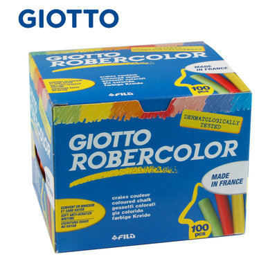 意大利giotto齐多彩色粉笔无尘粉笔白色100支装多色幼儿园儿童家