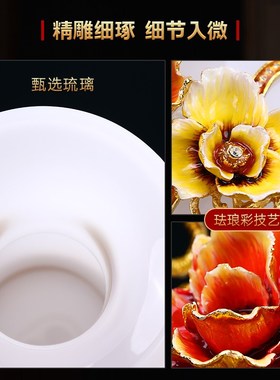 富贵吉祥琉璃花瓶摆件工艺品新房客厅玄关创意家居装饰品乔迁礼品