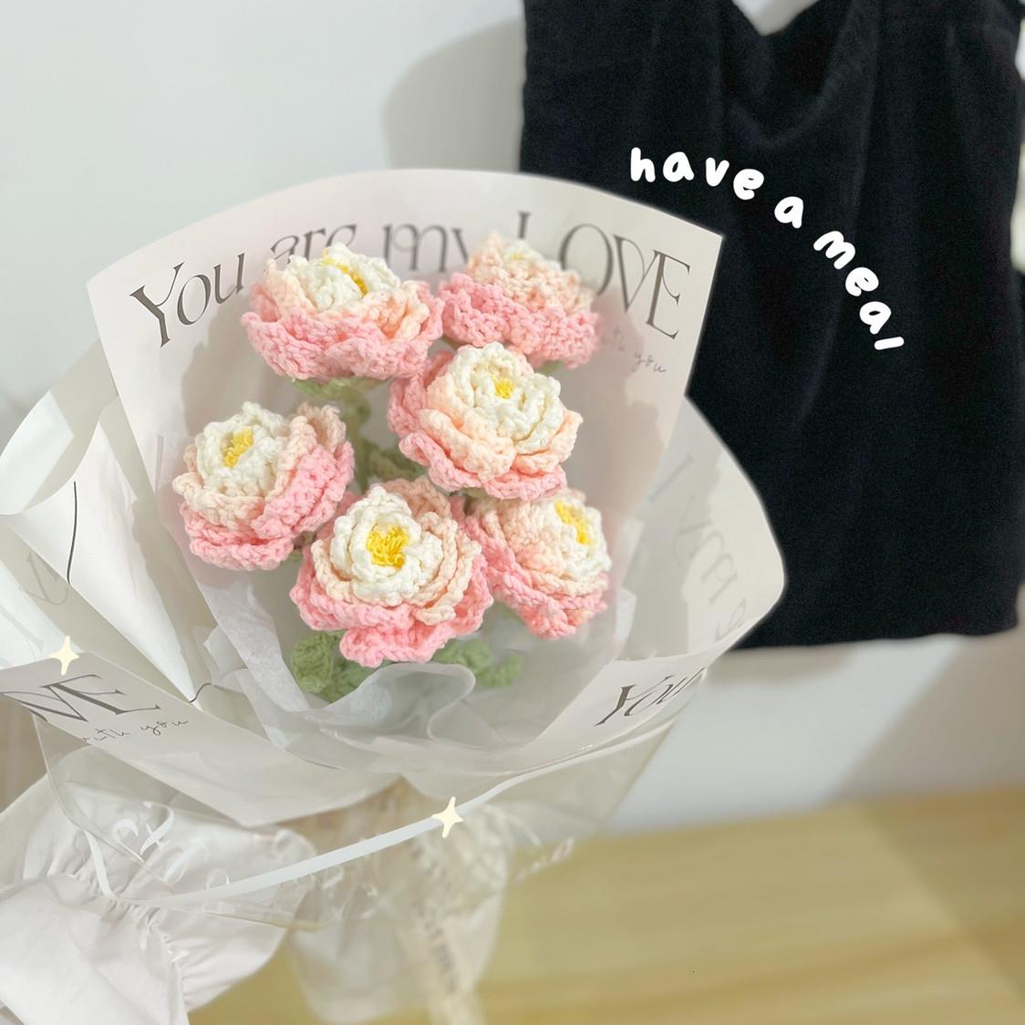 重瓣芍药花束diy材料包手图片