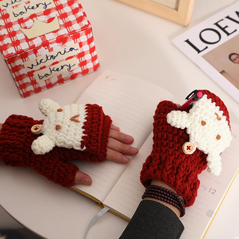 可爱兔子半指手套diy材料