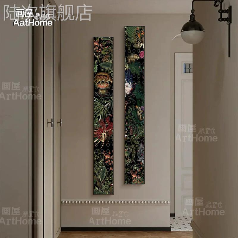 法式中古风客厅装饰画复古艺术沙发背景墙壁画高级感复式楼梯挂画图片