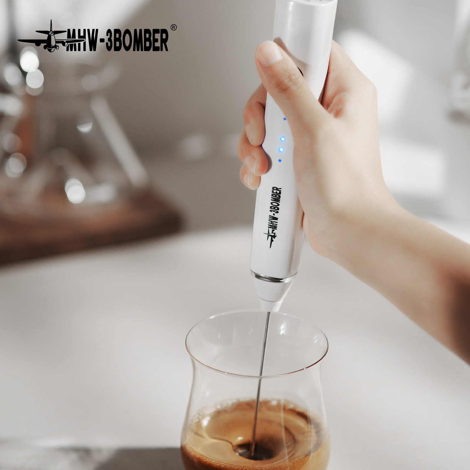 轰炸机电动奶泡器咖啡拉花打蛋