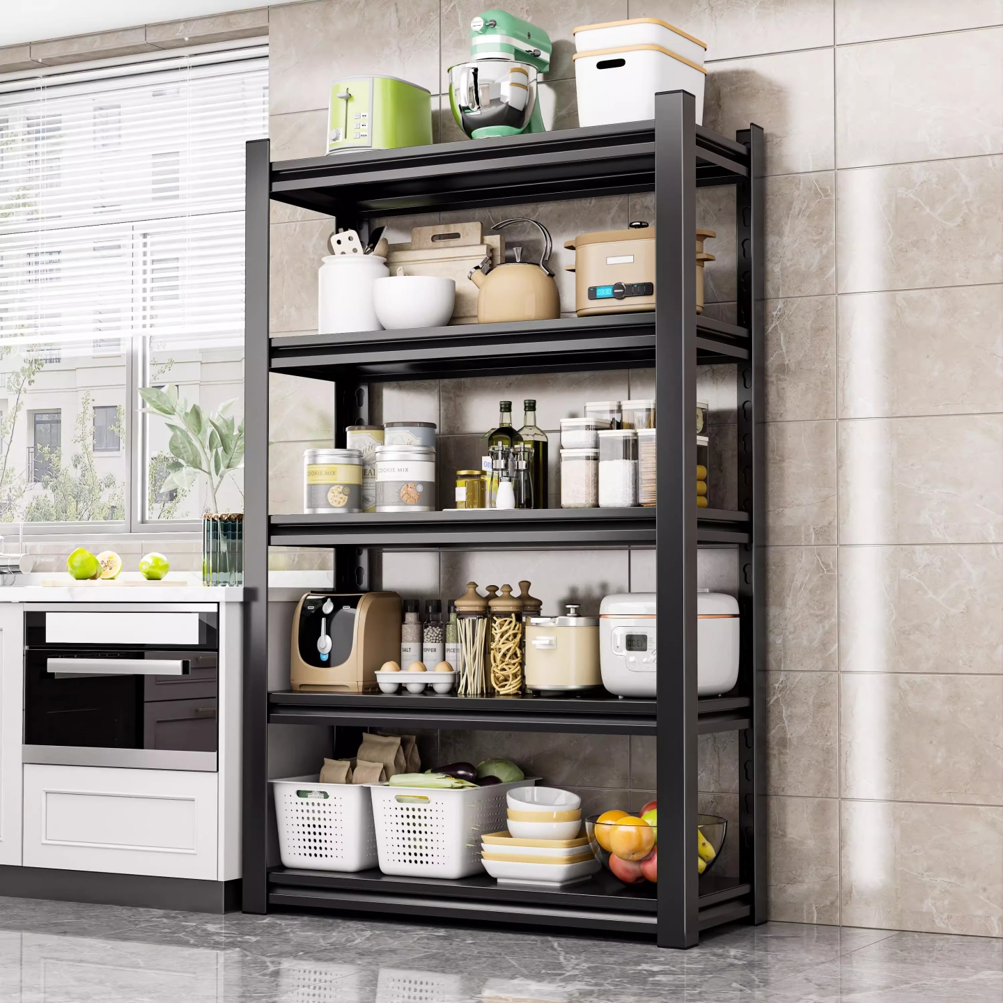 厨房置物架落地多层家用收纳层架锅架多功能烤箱微波炉储物收纳层