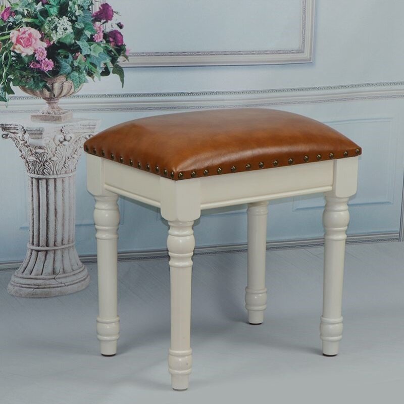 实木梳妆凳化妆凳布艺妆台椅子时尚方凳餐凳换鞋凳美甲凳琴凳