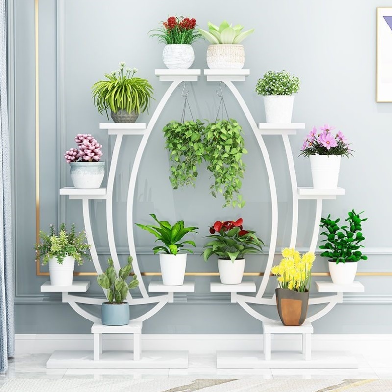 花架子铁艺阳台多层客厅爱心形型北用现代置物架落地式室内