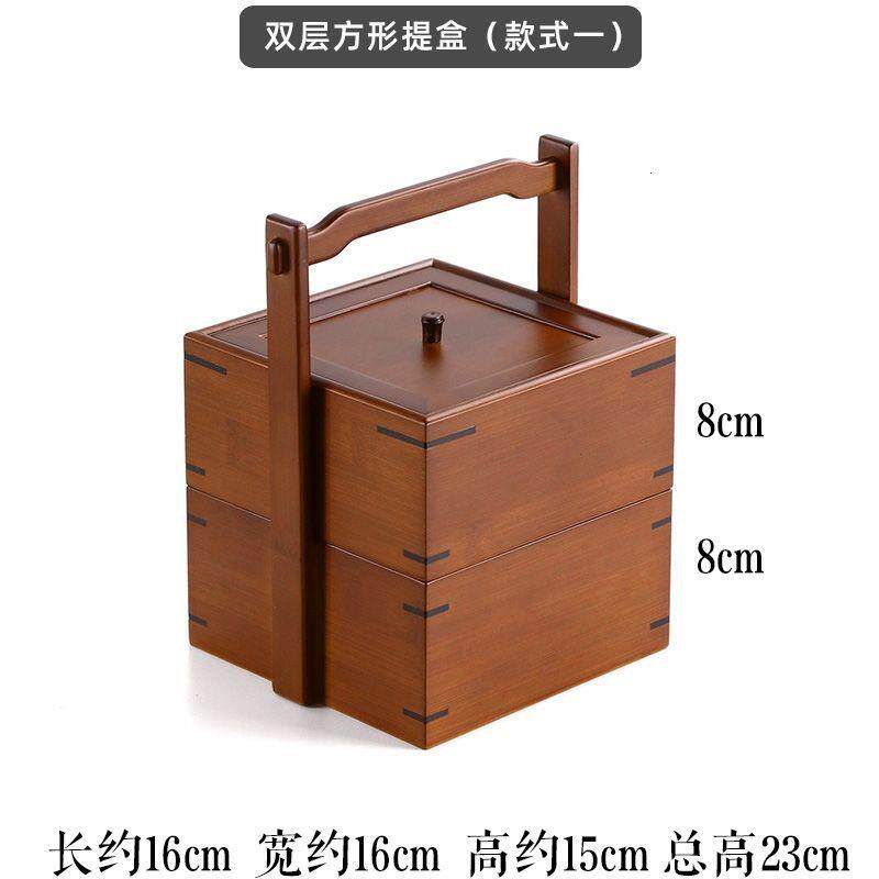 竹制手提食盒多层中式复
