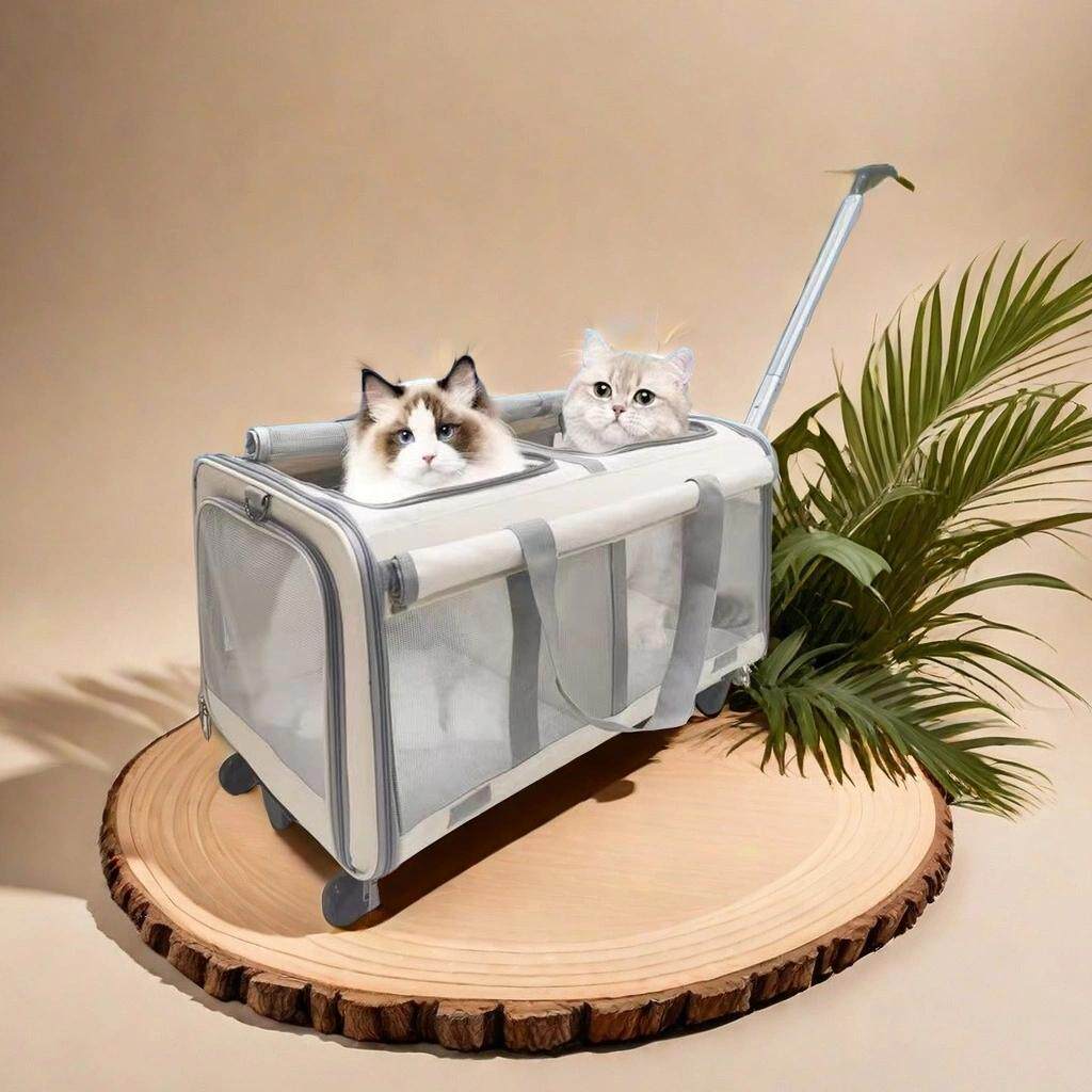 新款两厢猫咪外出拉杆箱