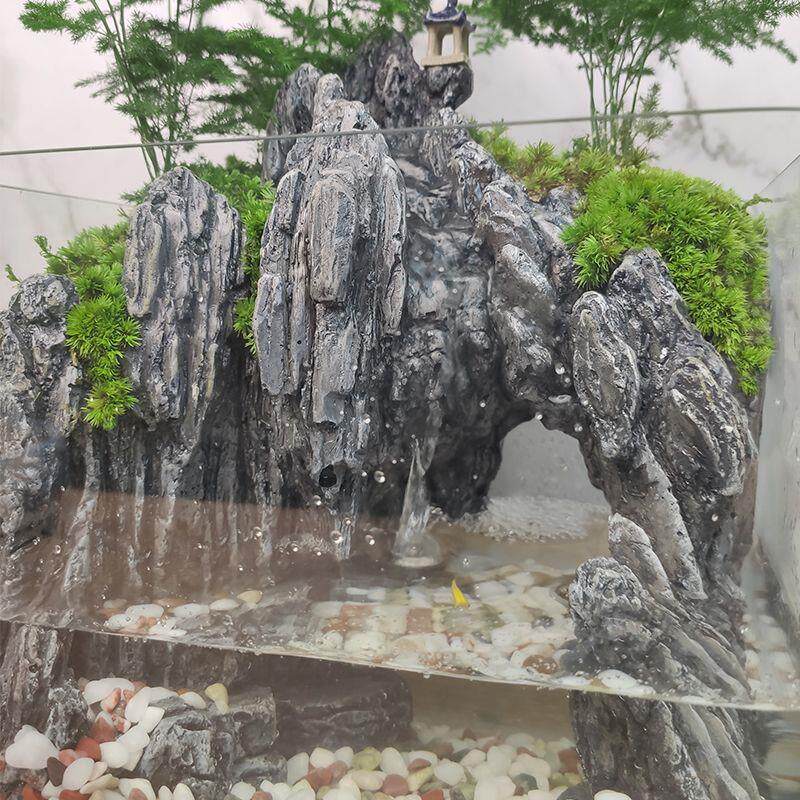 流水版鱼缸造景全套生态