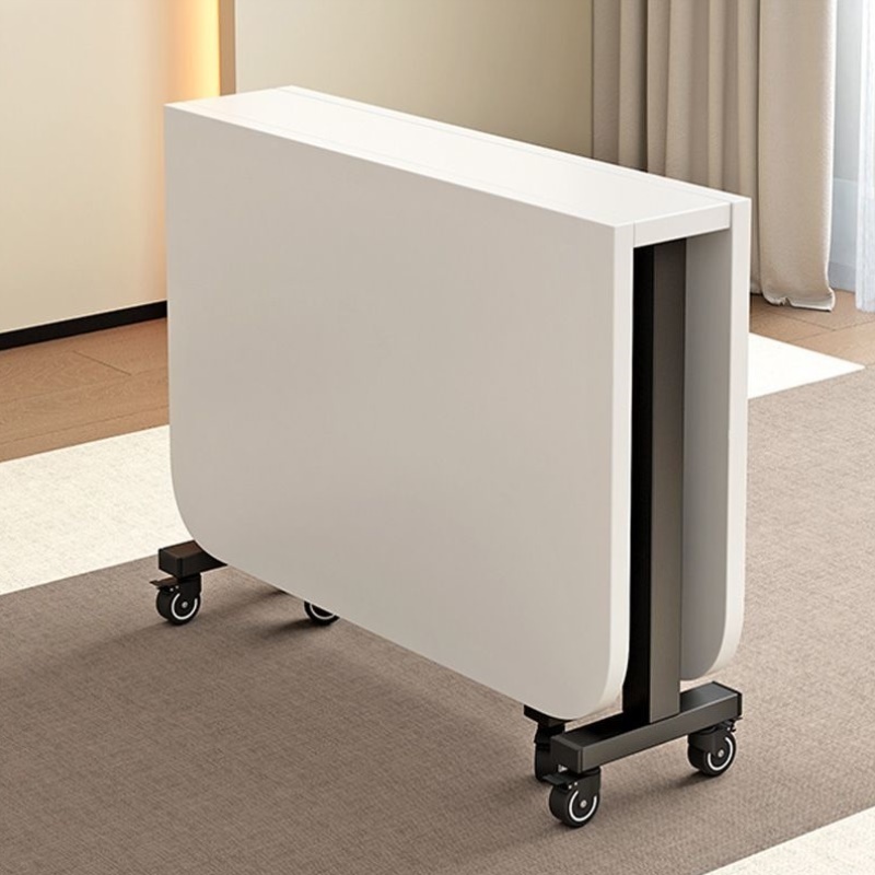 加厚折叠桌餐桌长方形书桌小户型免安装可移动多功能简易饭桌带轮