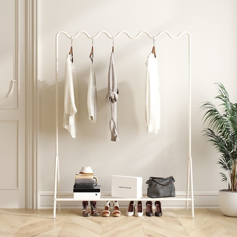 晾衣架落地折叠室内晒衣架阳台卧室挂衣架子家用简易单杆式衣帽架