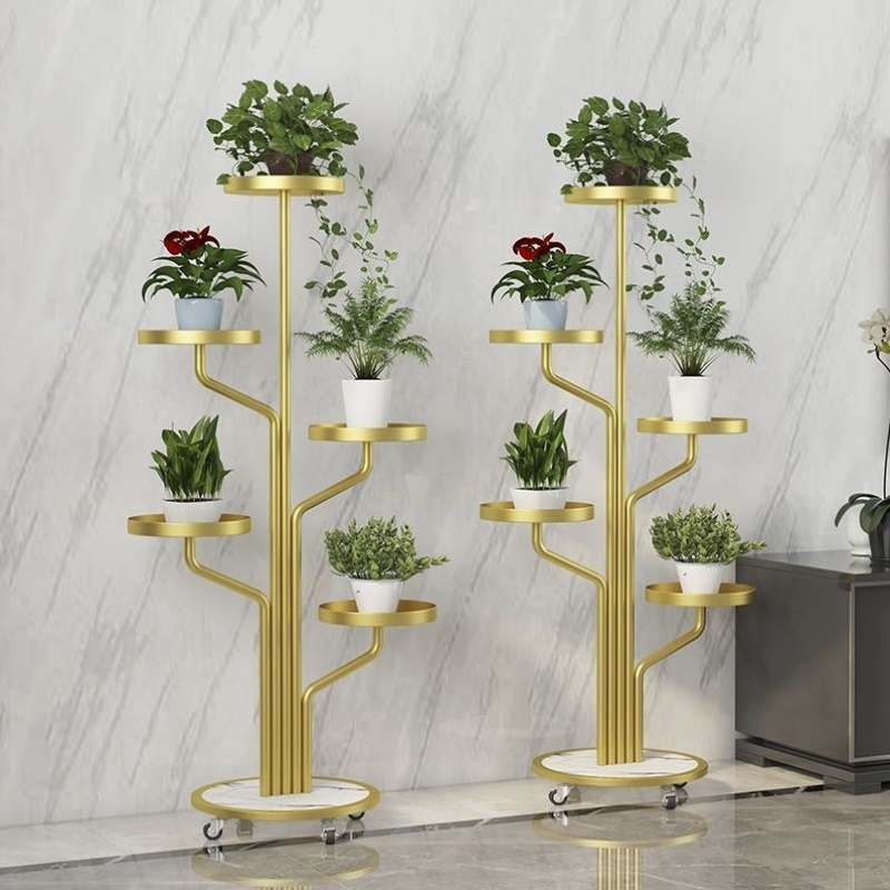 花架客厅落地式阳台室内多肉置物花盆架多层铁艺简约绿萝植物架子