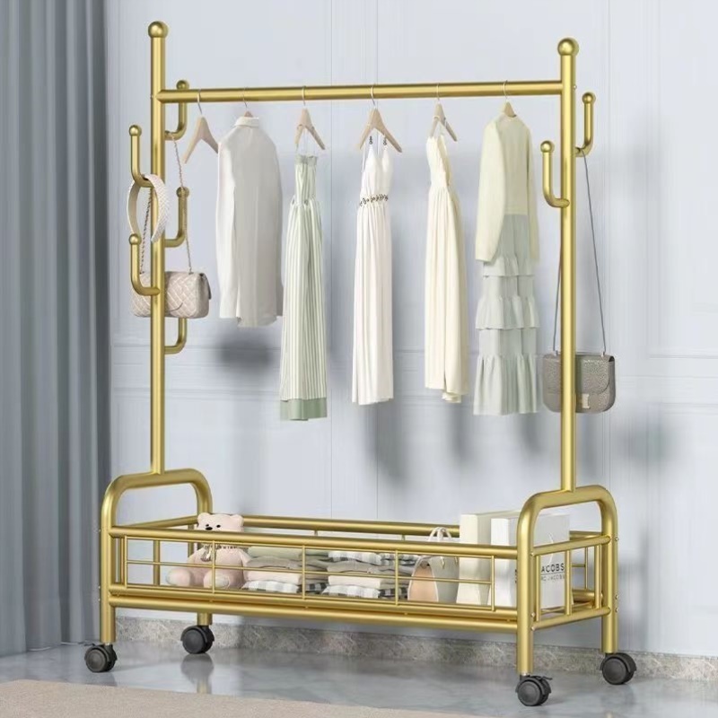 加粗晾衣架落地室内晒衣架阳台卧室挂衣架子家用简易单杆式衣帽架