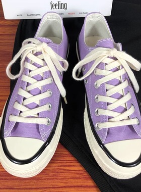 1970s浅紫色低帮帆布鞋ins潮流百搭休闲鞋2026春季新款学生板鞋潮