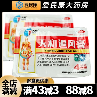 【天和】天和追风膏7cm*10cm*4贴/袋温经散寒祛风除湿活血止痛关节疼痛四肢