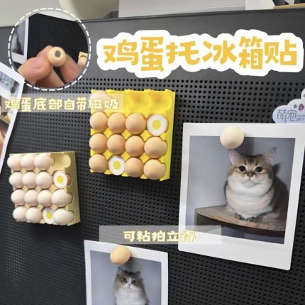 鸡蛋托冰箱贴创意家用迷你蛋托磁吸贴可拆卸便携式固定便签照片贴