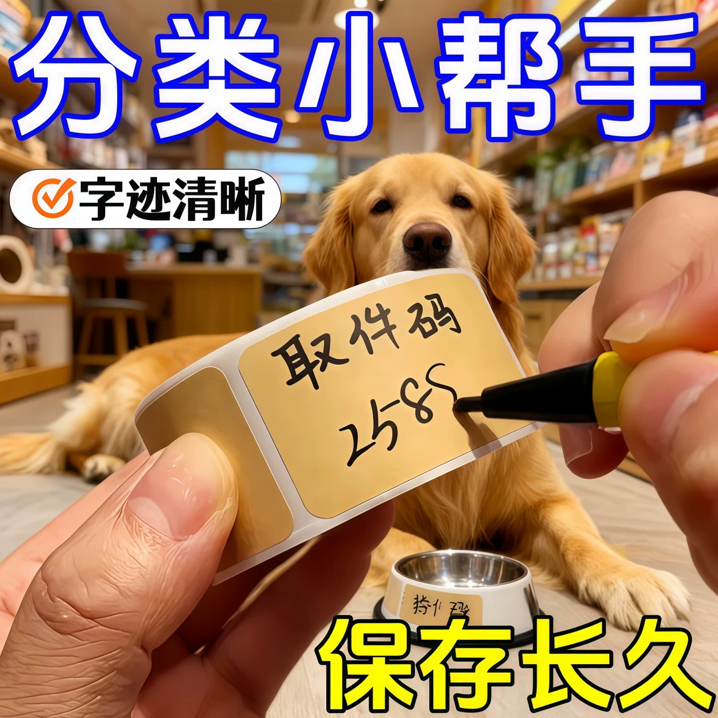牛皮纸自粘标签防水手写贴图片