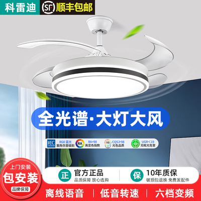 2025年新款全光谱护眼超薄风扇吸顶灯创意极简隐形静音饭厅吊扇灯