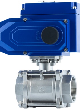 Q911F-16P丝扣螺纹电动球阀不锈钢三片式丝口高温蒸汽切断阀220V