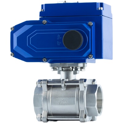 Q911F-16P丝扣螺纹电动球阀不锈钢三片式丝口高温蒸汽切断阀220V