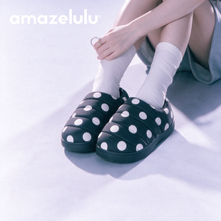 amazelulu包头拖鞋女士秋冬季外穿半拖鞋2026新款厚底防水一脚蹬