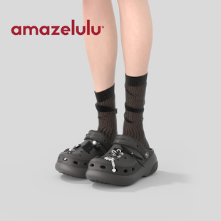 amazelulu洞洞鞋女2025新款外穿夏天绝美厚底增高超好看沙滩鞋
