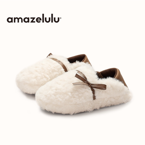 amazelulu毛毛拖鞋女包跟外穿