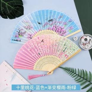 汉服旗袍儿童表演折扇夏日演u 扇子折扇中国风扇子舞蹈扇古典古装