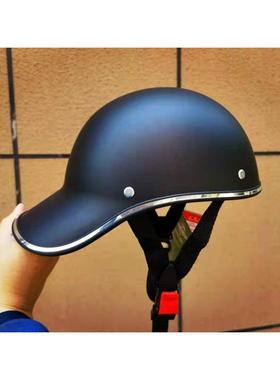 电瓶车骑行头盔夏季男女款复古哈雷帽盔轻便式防晒透气个性半盔