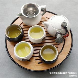 家用简约客厅储水式 功夫茶具小套装 干泡茶盘小茶台陶瓷侧把壶茶杯