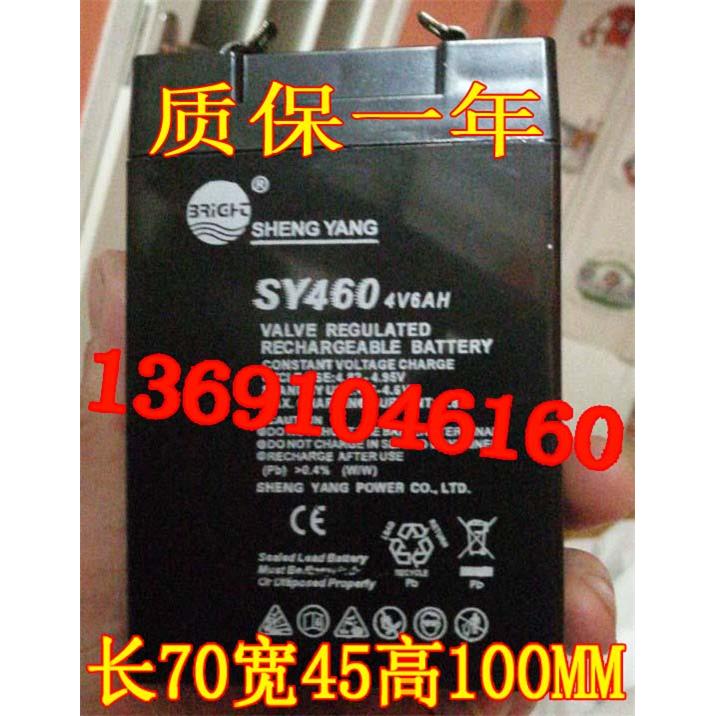 SHENGYANG蓄电池 SY460 4V6AH 电子秤 台秤 电子磅秤 折叠称电瓶