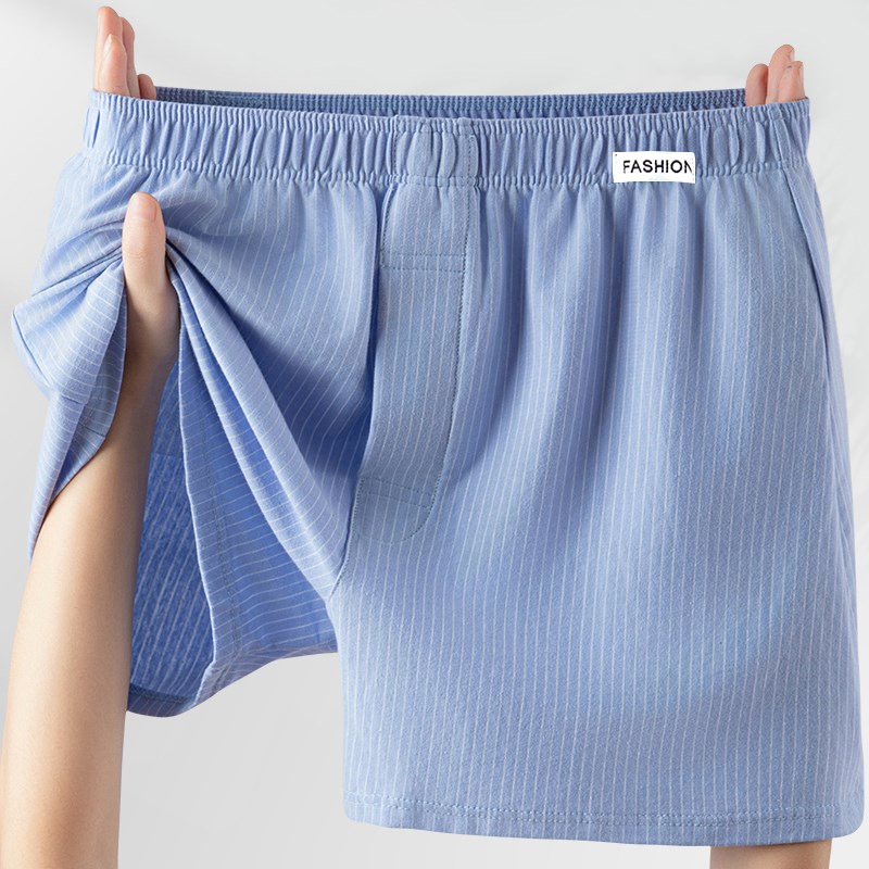 阿罗裤男士宽松内裤纯棉四角裤舒适大码潮透气短睡裤居家裤平角裤