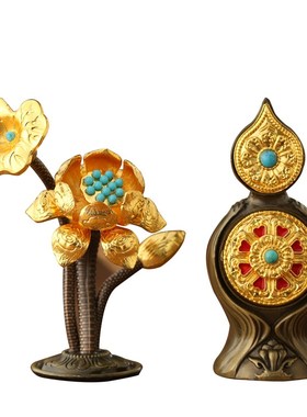 朵玛食子酥油花藏传供具用品密宗法器尼泊尔仿古工艺佛前八供摆件