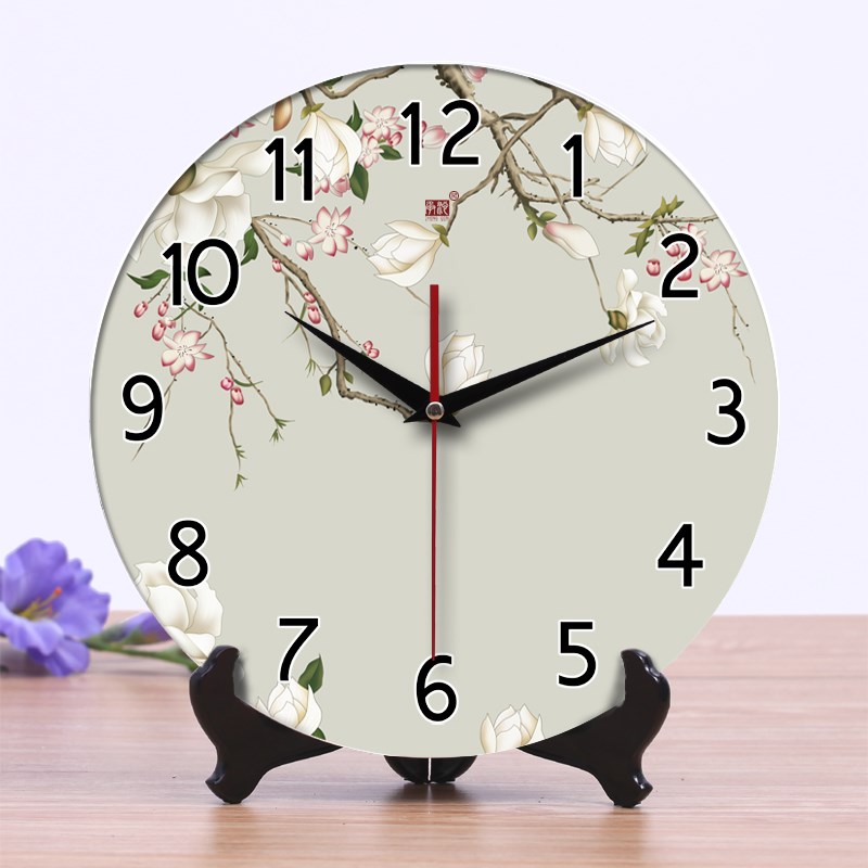 承沁中式陶瓷钟表挂墙创意时钟客厅卧室书房静音艺术挂钟座钟家用