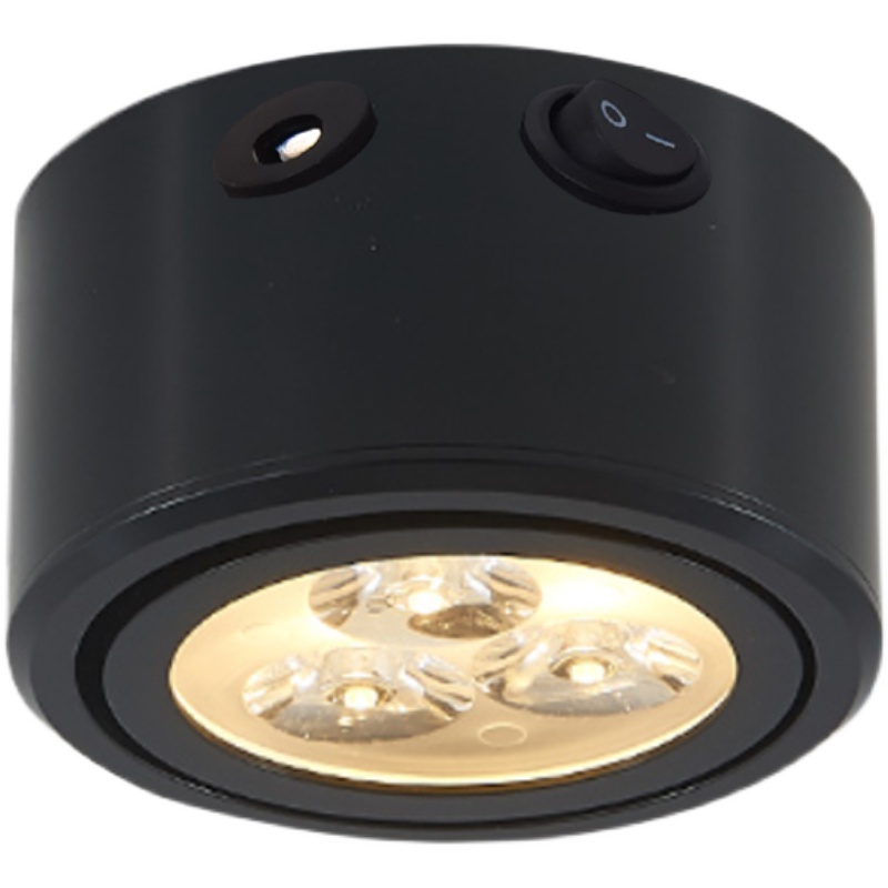 免布线射灯免接线免打孔接电展柜无线射灯可充电免安装吸顶灯