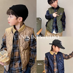 LANIKIKI 春秋新款 儿童超实用菱格夹棉小马甲