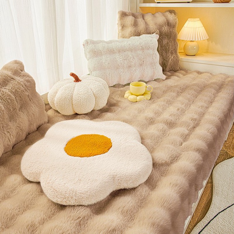 高品质兔毛绒飘窗垫窗台垫坐垫冬季卧室毯网红榻榻米阳台垫子地毯