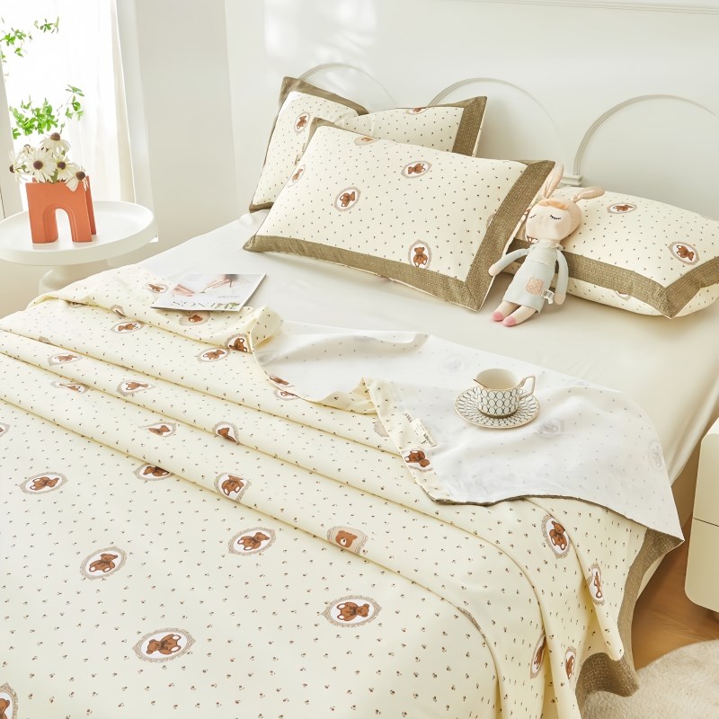 全棉老粗布床单单件2024新款加厚纯棉宿舍单人枕套三件套双人被单