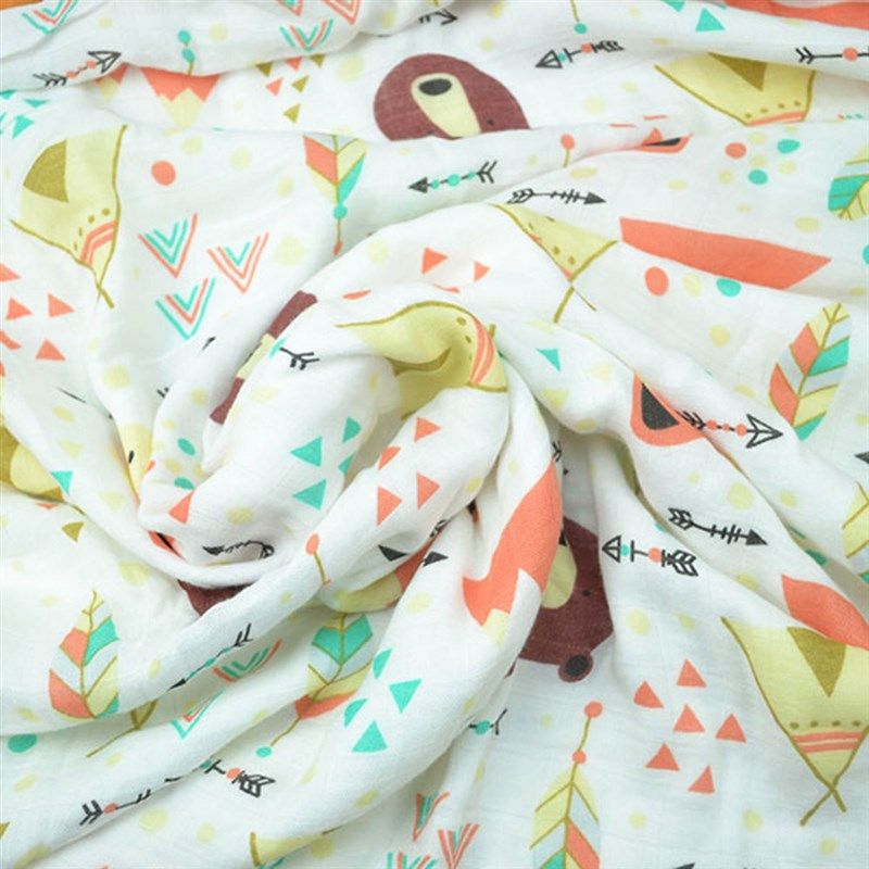 婴儿竹纤维纱布浴巾宝宝纯棉包巾新生儿婴儿襁褓两层包被盖毯四层