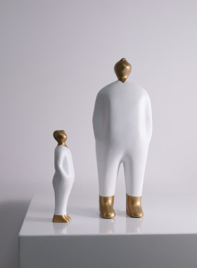 父与子家居摆件北欧人物摆件样板房玄关电视柜雕塑创意橱窗摆设