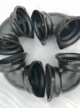 柔性铸铁管B型法兰90度弯头DN50 75 100 150下水排水管件配件接头